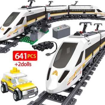 

641pcs City Police Revival High Speed Rail Building Block Technik Railway Track Train Bricks Education Toys for Children