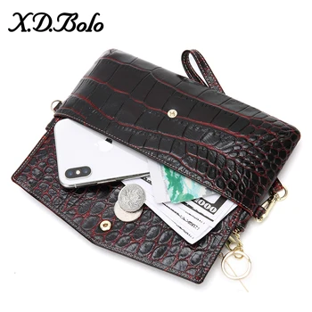 

XDBOLO Fashion Women Wallets RFID Blocking Genuine Leather Women's Wallet Large Capacity Clutch Bag Card Holder Crocodile Purses