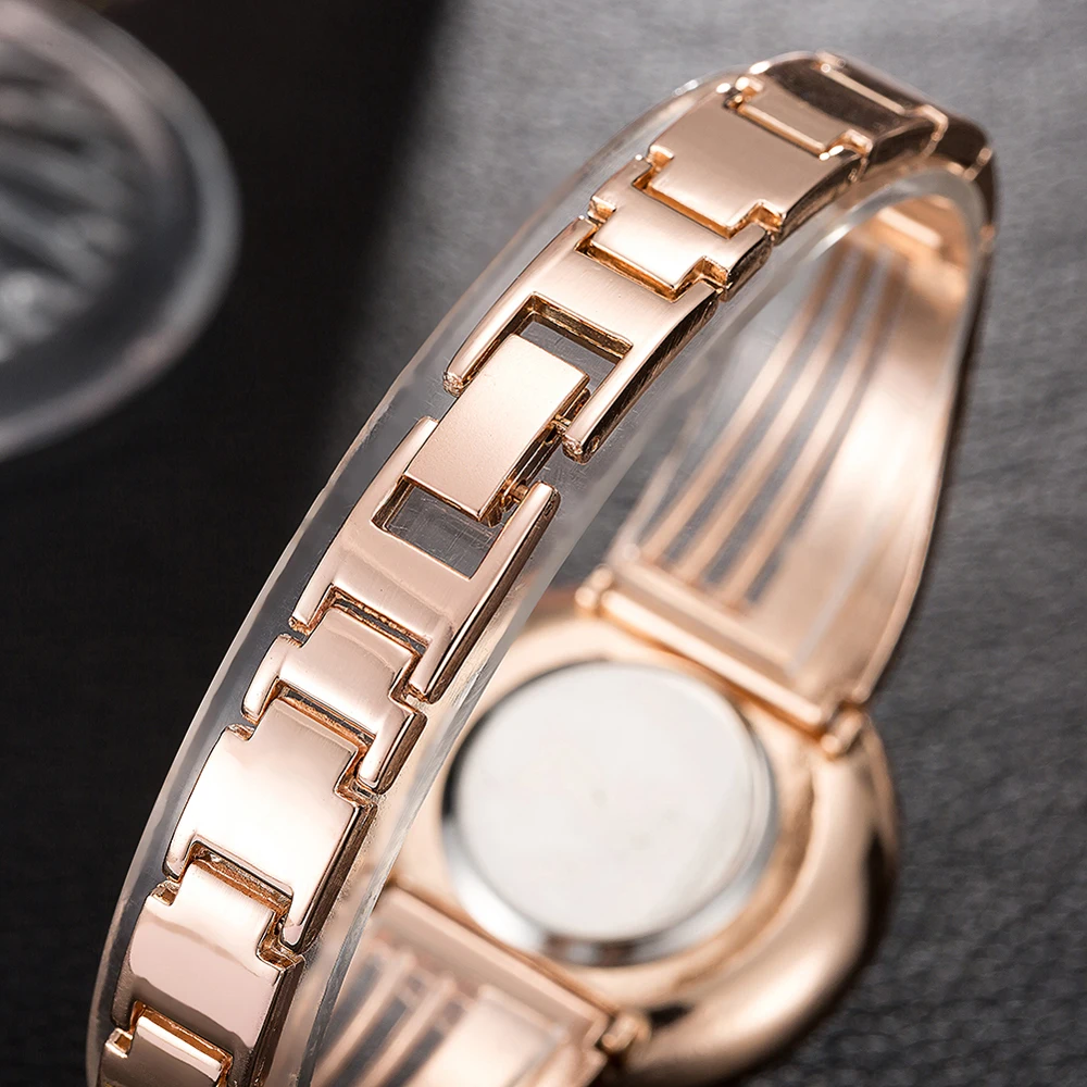 CUSSI Relogio Feminino Fashion Rose Gold Womens Bangle Bracelet Watches Luxury Stainless Steel Ladies Jewelry Watch Female Clock
