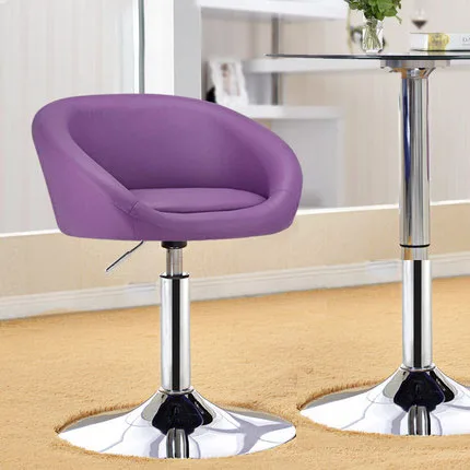 Purple Короткий барный вращающийся стул Европейская мода простой барный креативный стул подъемный домашний кофейный офисный стул для совещаний - Цвет: Purple