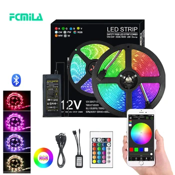

NEW Bluetooth 5050 LED Strip Light RGB SMD 2835 5m 10m 15m Waterproof LedLED Strips Holiday Decorative luces Lighting