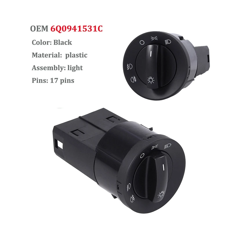 Светильник переключатель головной светильник 6Q0941531C для Caddy Sharan, transporter туман светильник
