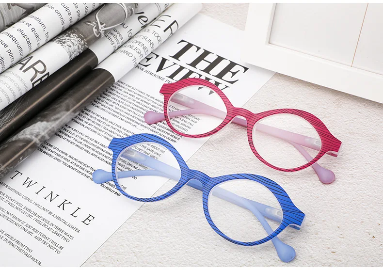 MINCL Small Frame Round Reading Glasses for Women Anti Fatigue Resin Presbyopic Glasses For Female&Male Unisex With Box NX
