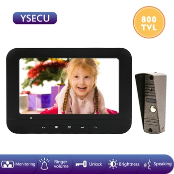 

YSECU 7 inch 800TVL Wired Video Door Phone Visual Video Intercom Doorbell with Camera Night Vision IP65