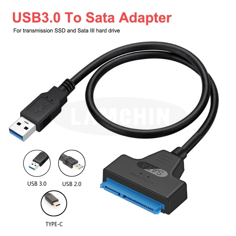 

Adapter SATA III USB2.0 3.0 3.1 Cable External Hard Drive USB to Serial ATA 22pin Converter Hard Disk W/ UASP for 2.5" HDD/SSD