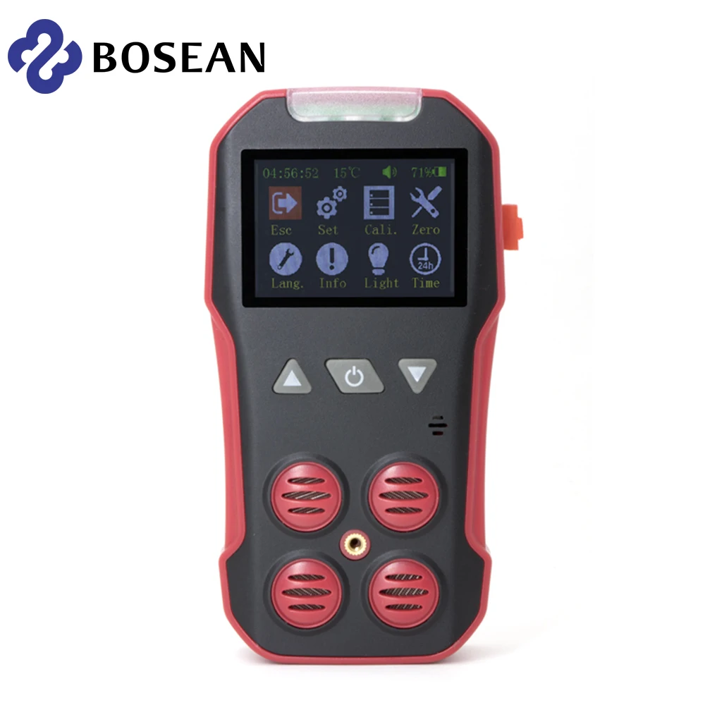 

BOSEAN 4 in 1 Multi Gas Analyzer Gas Detector O2, CO, H2S,CH4 Tester Rechargeable LCD Display For Mining Industry