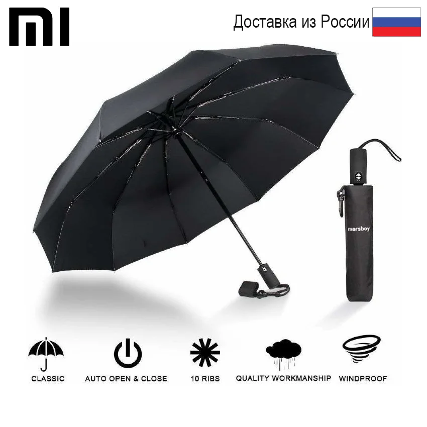 Зонт Xiaomi MiJia Automatic Umbrella размеры в сложенном 336 x 59 мм |Зонтики| |