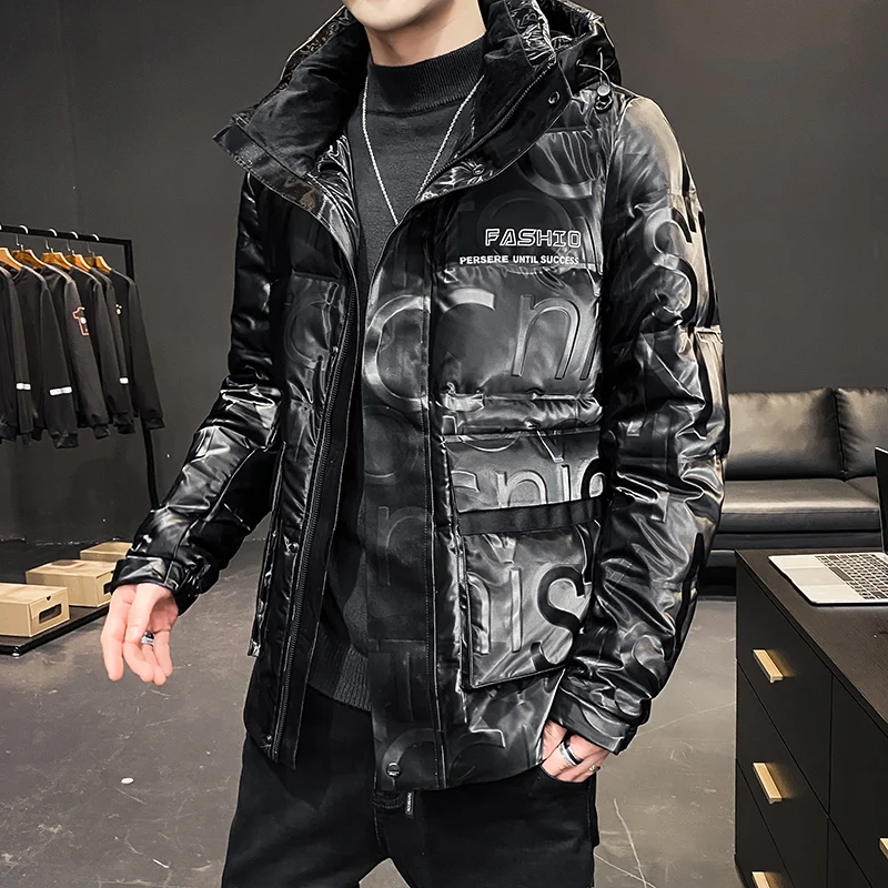 ファッション男性服防風ダウンジャケット男性90 ホワイトダックダウンジャケット冬フード付きジャケット男性用 蔵