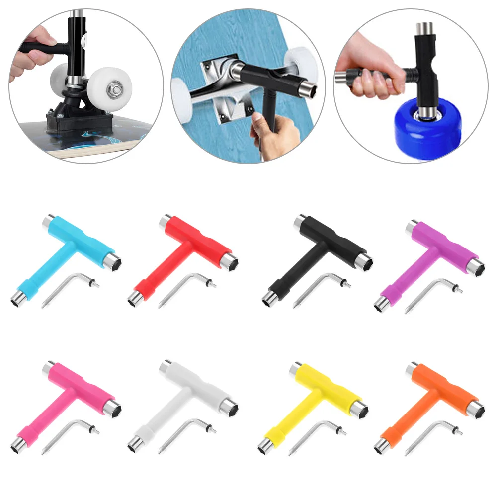 Professional All In One Multi-Function T/Y Shape Longboard Roller Skate Tool Skate Tools Screwdriver Skateboard Wrench