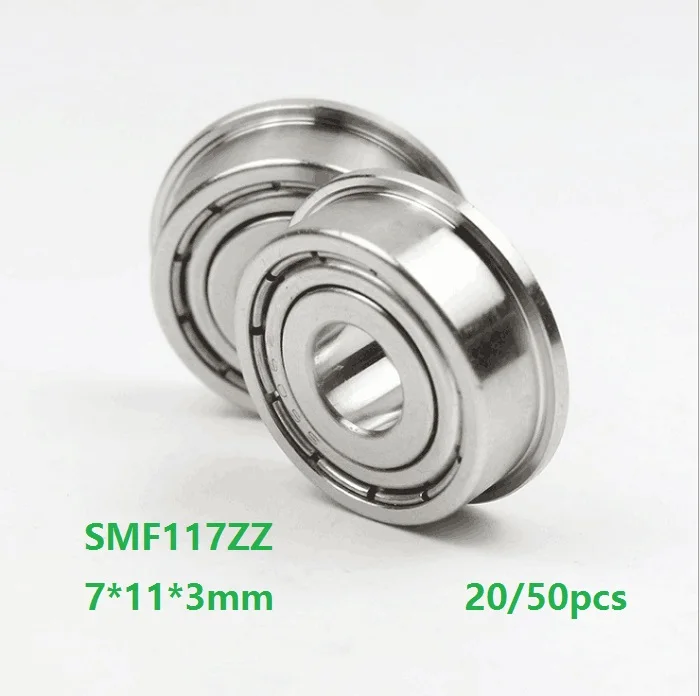 20 шт./50 шт. SMF117ZZ 7x11x3 мм Мини фланцевые подшипники из нержавеющей стали Миниатюрные