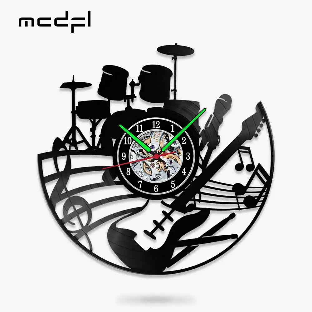 MCDFL Vinyl Records Clocks Bestseller Decor Home 3d Wall Clock Machinery Bedroom Decoration Modern for Loft Living Room Luxury