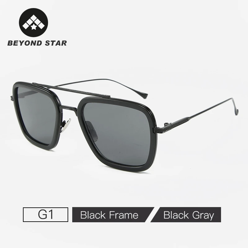 G1 Dark Grey Вдали от дома фильм 9 цветов Tony Stark солнцезащитные очки для мужчин дизайн железный человек Квадратные Солнцезащитные очки Ретро женщин люксовый бренд G743 - Цвет линз: G1 Dark Grey