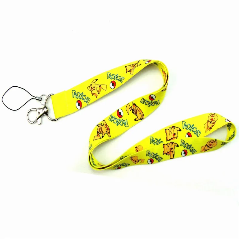 New cartoon pattern neck lanyard keychain ID card gym mobile phone belt USB badge clip DIY sling