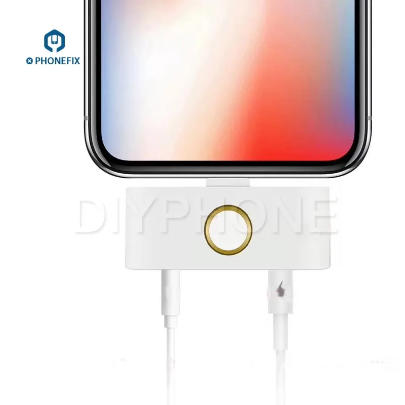 External Home Button 3 5mm Audio Jack Headphone Converter for iPhone X 8 7 6 6S 5 Converter Support Listening Music Charging