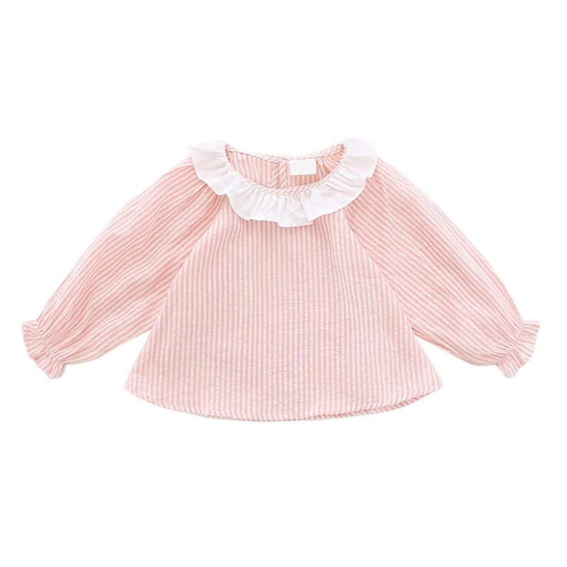 Baby Girl Tops Top Clothes Blouse School Style Children's Clothing Cotton Autumn Striped Long Sleeve Kids Shirts