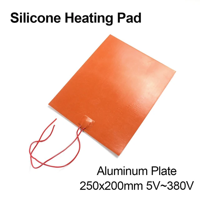 12V/220V Silicone Rubber Heating Pad Square Rubber Electric Heat Mat Plate  Flexible Waterproof 3D Printer Glue Sticker Adhesive - AliExpress