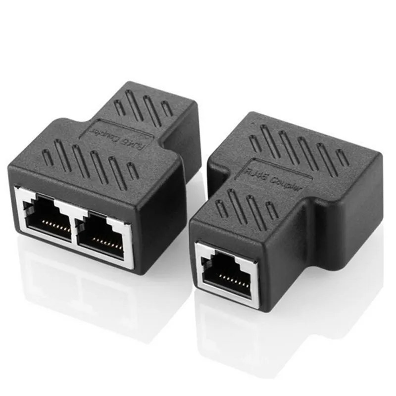 

HIGH QUALITY 1 To 2 Ways LAN Ethernet Network Cable RJ45 Female Splitter Connector Adapter For Laptop Docking Stations