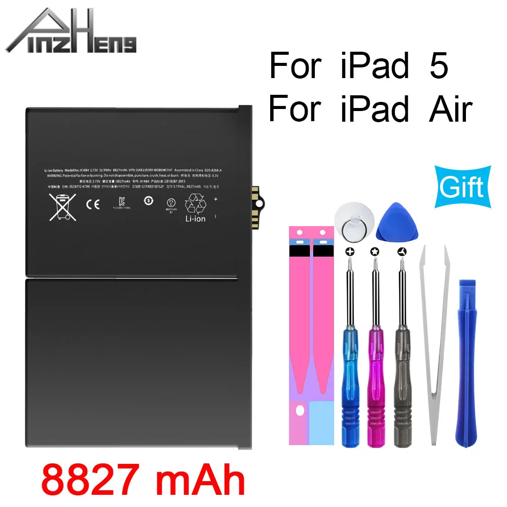 

PINZHENG Original Tablet Battery For iPad 5 Air iPad5 A1474 A1475 8827mAh Replacement Tablet Battery for iPad 5 A1484 With Tools