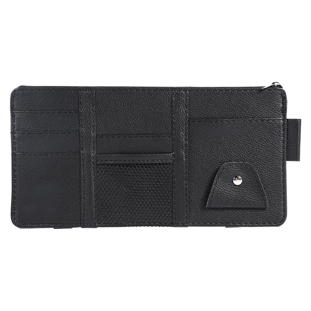 Car Visor Card Storage Sun Visor Organizer Pouch Bag Card Storage Glasses Holder Clip Visor Storage Holder Auto Car Accessories - Название цвета: Black