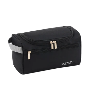 

Waterproof Hanging Cosmetic Bag Men's Business Storage Bag Ladies Cosmetic Organizer Travel Wash Bath Kit(Black)