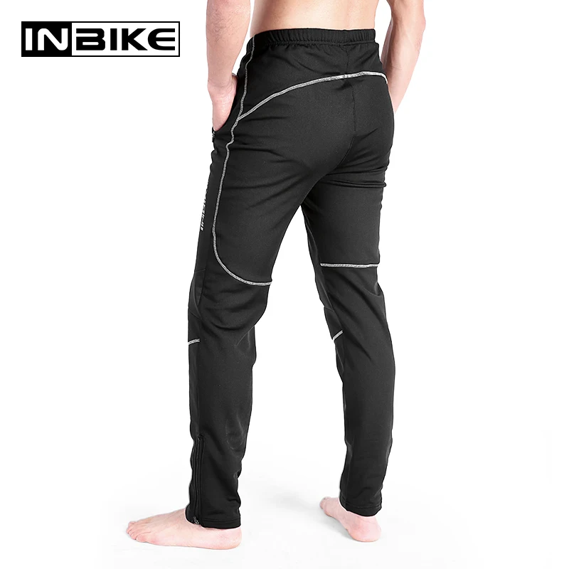 INBIKE мотоциклетные брюки мужские флисовые Светоотражающие Брюки сохраняющие тепло эластичные мотоциклетные MTB брюки для бега на открытом воздухе