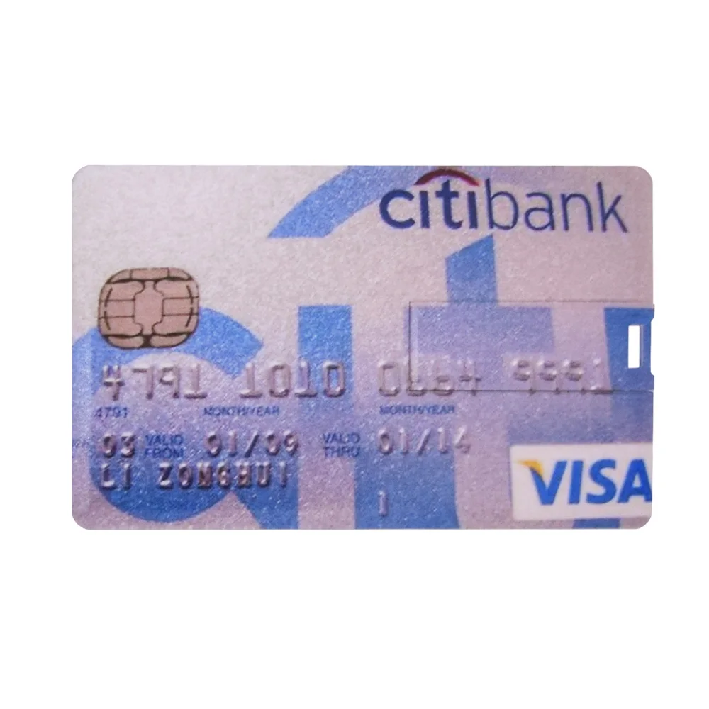 Новая Кредитная банковская карта, USB флеш-накопитель 2,0, логотип на заказ, 4 ГБ, 8 ГБ, 16 ГБ, 32 ГБ, 64 ГБ, фото-карта, микро Флешка HSBC MasterCard Bradesco - Цвет: 1
