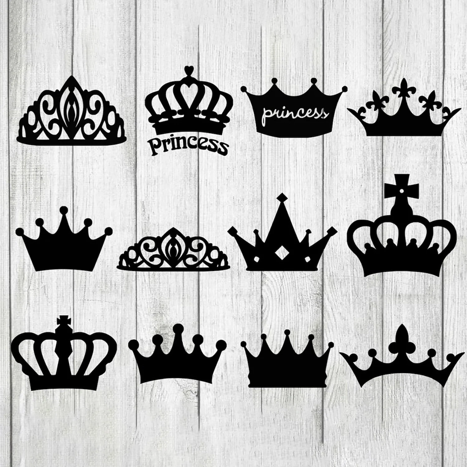 12 Kinds Crown Cutting Dies King Queen Princess Tiara Metal Stencil For