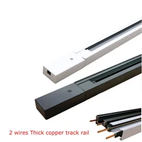 Flat copper core  2 Wires LED Track Light Rail 0.5M Led Rail Line for Track SPOT Led Track Lamp Rails For Clothing Home Lighting 1