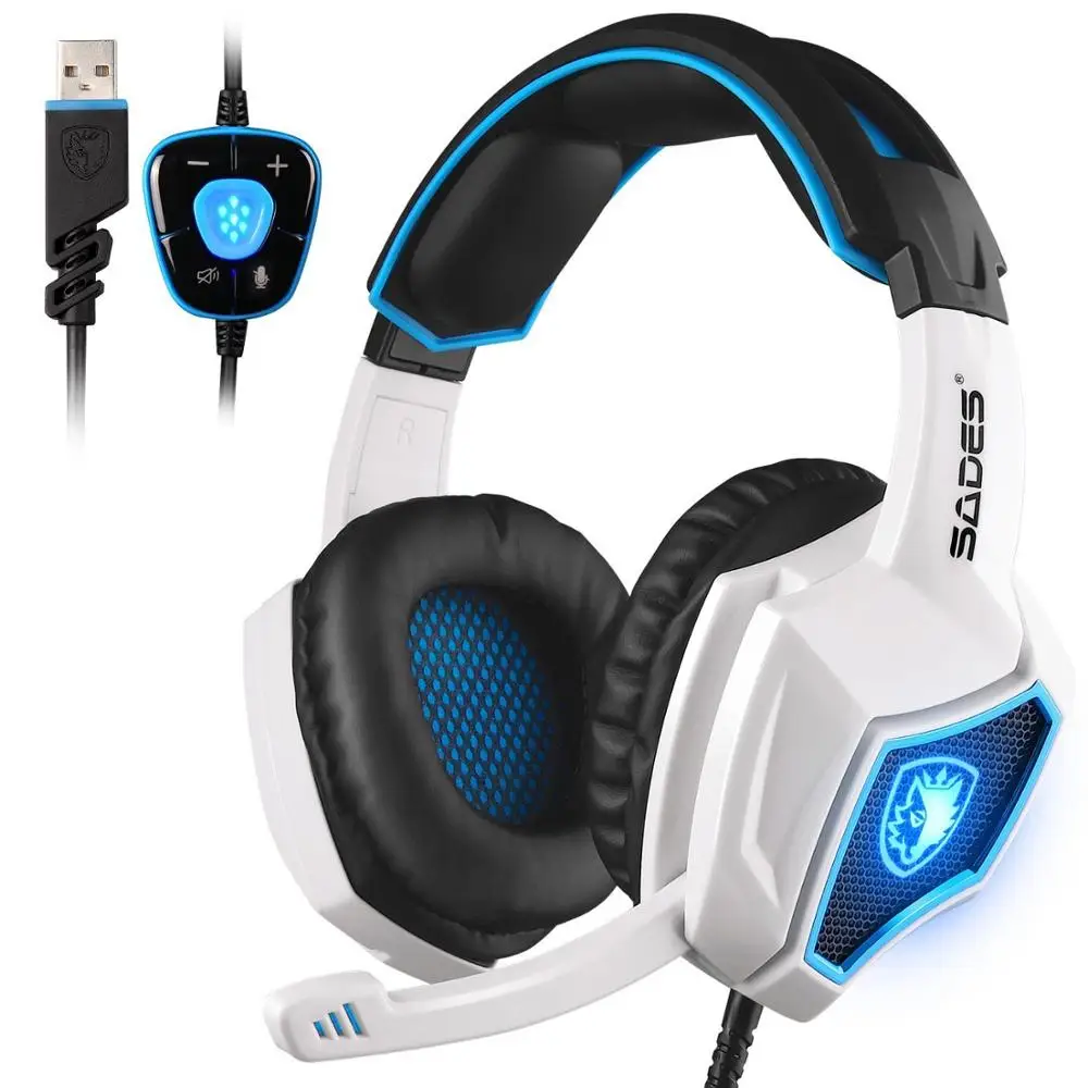 Игровая гарнитура SADES Spirit Wolf USB 7 1 с объемным звуком удобные Проводные