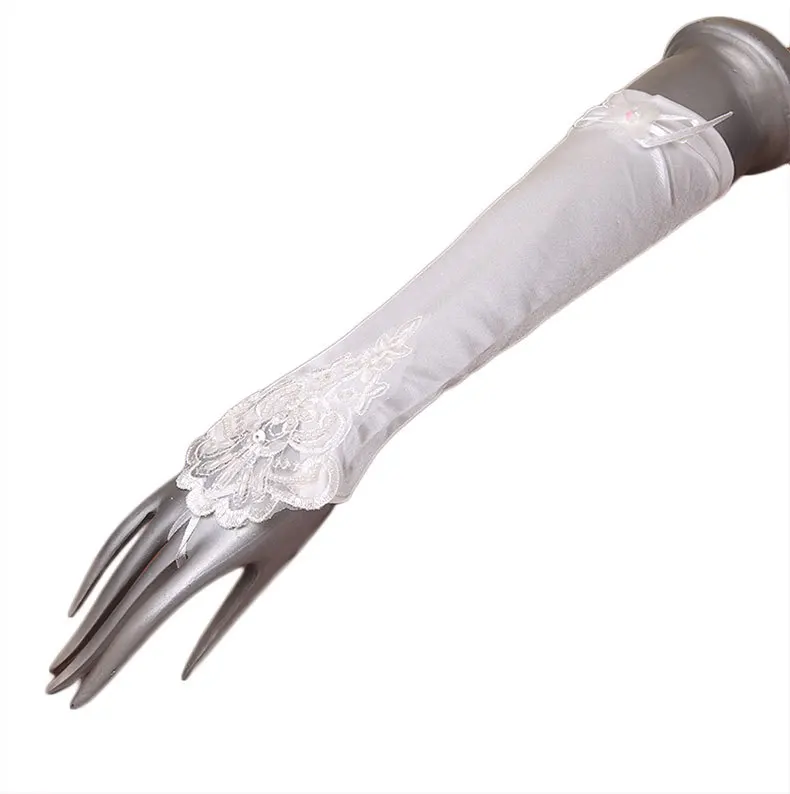 

New Wedding Gloves Gants Mariage Cheap Middle Length White Fingerless Lace Bridal Gloves Wedding Accessories