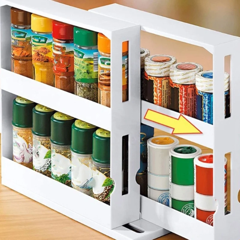 Органайзер для специй многофункциональная вращающаяся полка хранения горка