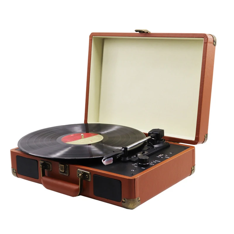 33/45/78 Rpm fonografo Bluetooth Vintage portatile valigia giradischi vinile  grammofono giradischi 100-240V carillon - AliExpress