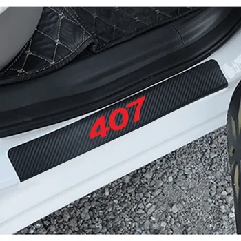 

Car Door Sill Plate Stickers For Peugeot 407 High Quality Anti Scratch Decoration Sticker Decals Car Accessories Interior 4Pcs