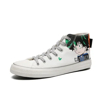 

Lightweight Couple White Canvas Shoes Fashion Men Breathable High Top Sneakers Graffiti Flats Shoes Casual Zapatos De Hombre