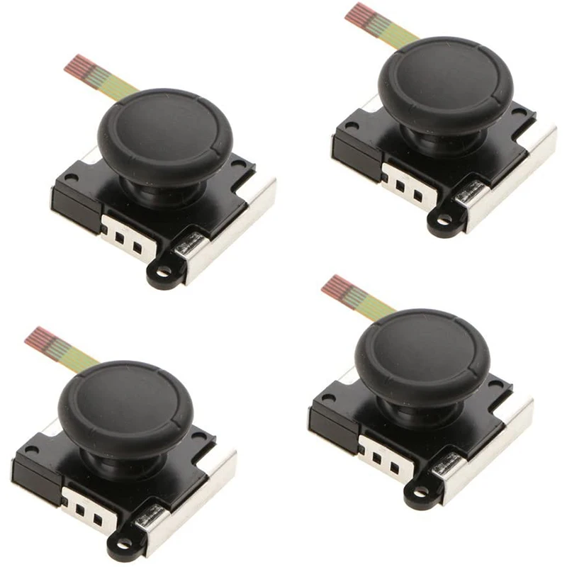 4 Pieces 3D Replacement Left & Right Joystick Analog Rocker Stick with Cap for Nintendo Joy-Con Switch Controller 