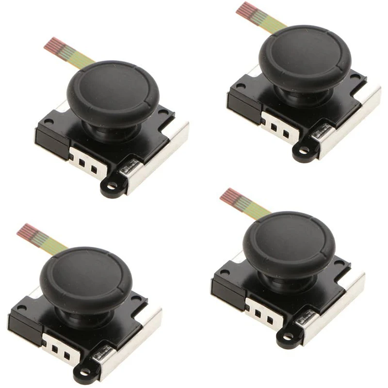 4 Pieces 3D Replacement Left & Right Joystick Analog Rocker Stick with Cap for Nintendo Joy-Con Switch Controller