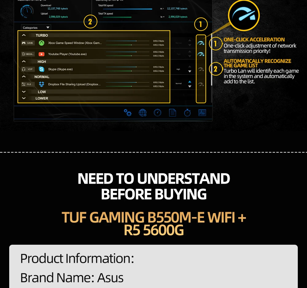 AMD New Ryzen 5 5600G R5 5600G CPU + ASUS TUF GAMING B550M-E (WI-FI) Motherboard Micro-ATX B550M B550 DDR4 Support R5 R7 R9 CPU