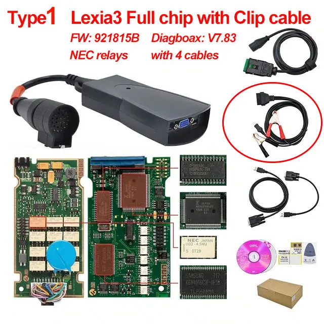 Lexia 3 PP2000 полный чип FW 921815C Diagbox V7.83 для Citroen для peugeot V48/V25 lexia3 Авто OBD2 диагностический инструмент lexia3 - Цвет: A quality Full Set