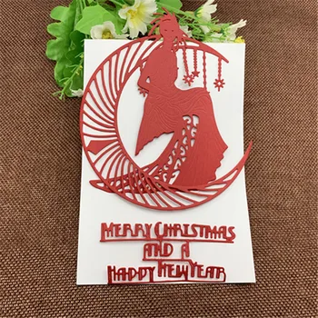

Merry Christmas Moon Star Goddess Metal Mold Scrapbook Metal Cutting Mold Craft Stamp Die Cutting Molding Flower Card Making Mol