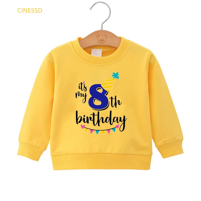 

Winter Clothes For Kids Number 3-9th Print Hoodie Boy Birthday Gift Cute Graphic Sweatshirt Children Long Sleeve Fleece Jacket