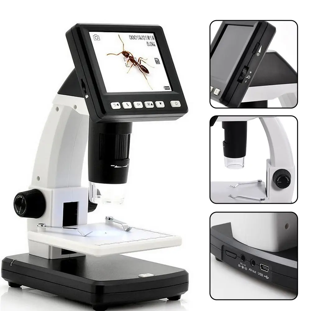 

UM038 5MP HD 3.5-Inch LCD USB Connection Multifunctional Desktop Digital Microscope Video Camera Recorder For Insects Observatio