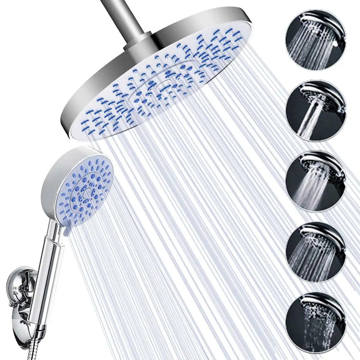 2PCS-8-Bathroom-Shower-Adjustable-Shower-Head-Water-Saving-Handheld ...
