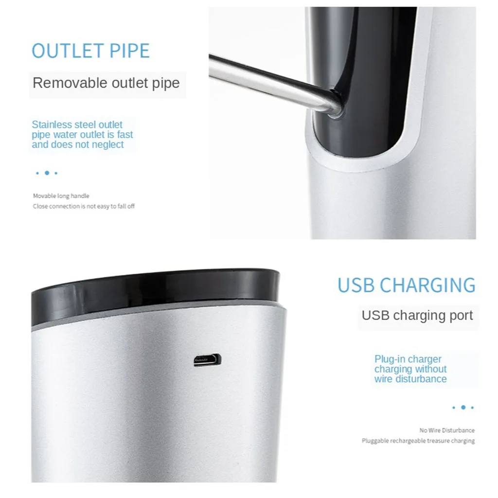 Portable Water Bottle Dispenser Automatic Electric Drinking Pump Space Saving