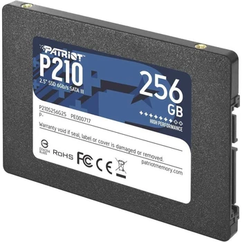 

Patriot P210 P210S256G25 SSD, 2.5", 256Gb, PCI-Ex4, read: 500 MB/s, write: 400 MB/s, TLC 3D