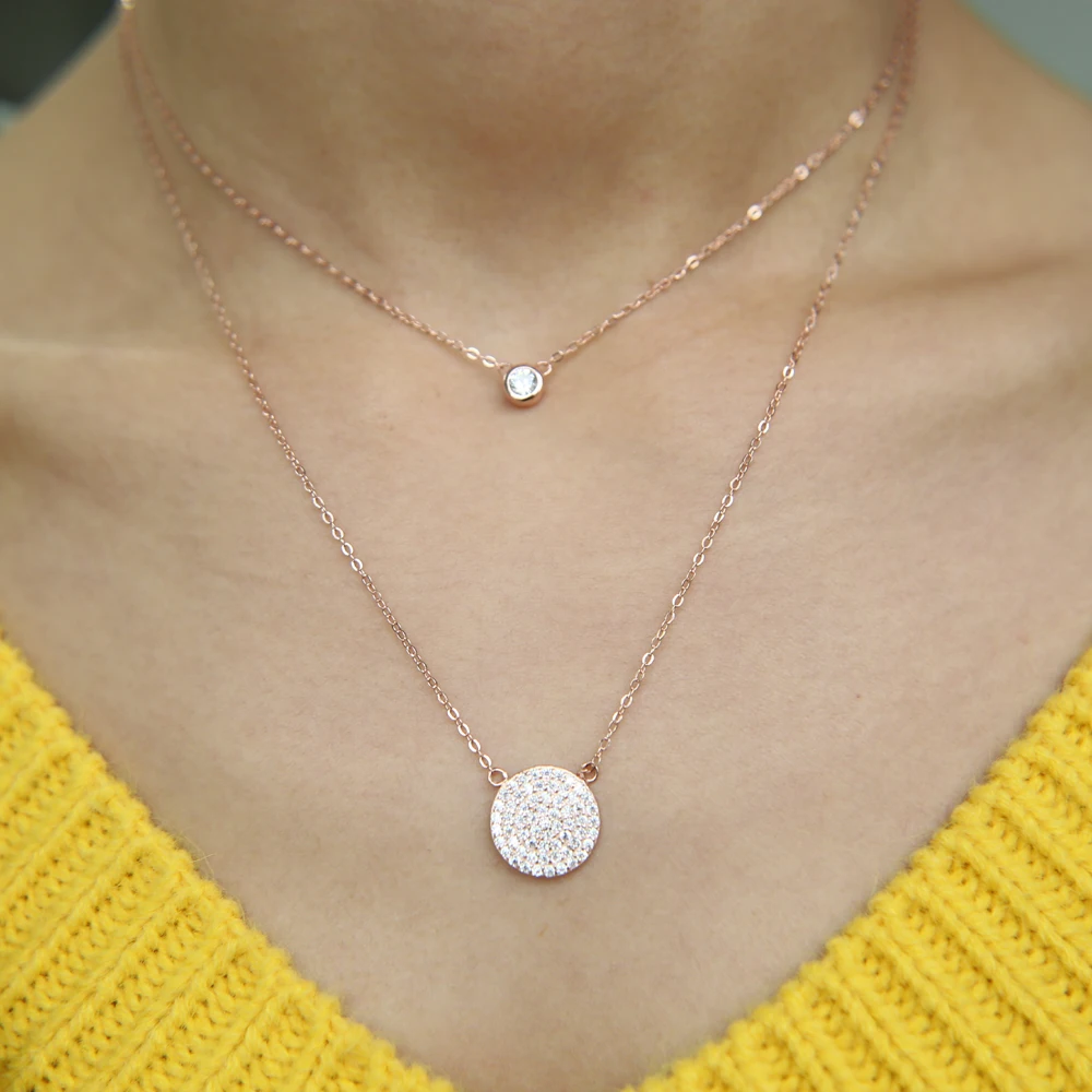 Ожерелье женское из серебра 925 пробы с фианитом|sexy necklace|charm necklacenecklaces for women |