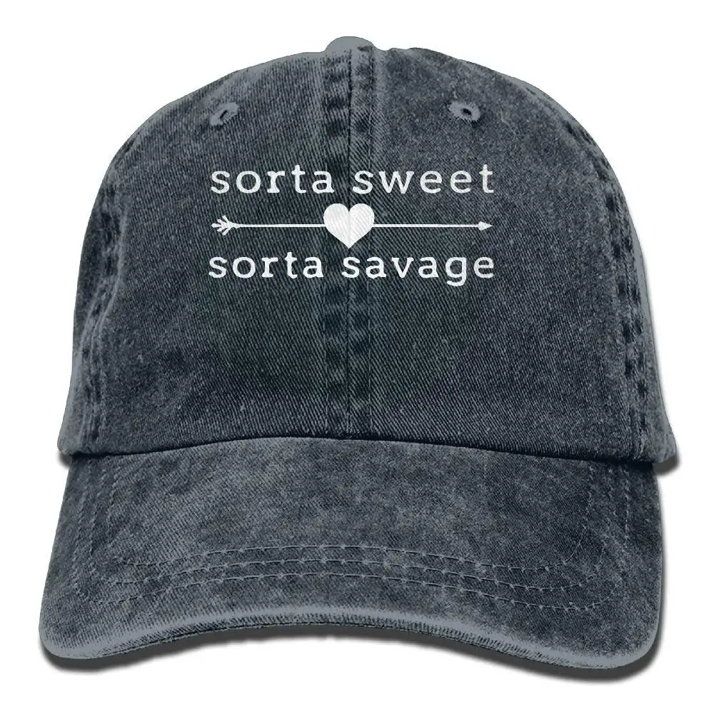 TSDFCDenim бейсболка Sorta Sweet Sorta Savage для мужчин и женщин кепки для гольфа Регулируемая простая Кепка