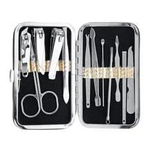 12 шт. машинка для стрижки ногтей из нержавеющей стали, триммер для стрижки ушей, маникюрный набор очиститель для педикюра ножницы для кутикулы, комплект инструментов для маникюра