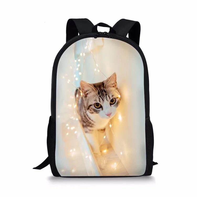 

ELVISWORDS Little Cat Animal Print Primary Grades Fashion Children Design Fashion Mini Backpack Small Backpack Daypack