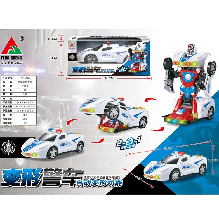 

Hot Sales Automatic Transformation Car Children Electric Universal Toy Car Transformation Two-in-One Jingang Robot F