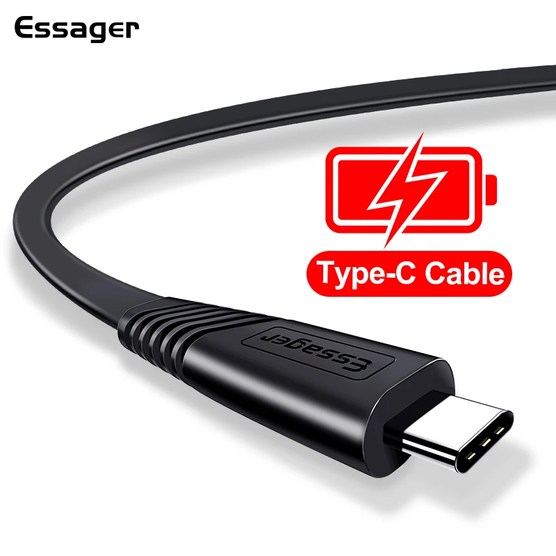 Usb-кабель Essager type-C для samsung Oneplus 6t Xiaomi redmi note 8 Pro, кабель для быстрой зарядки USB-C type-C, кабель USBC для зарядки и передачи данных